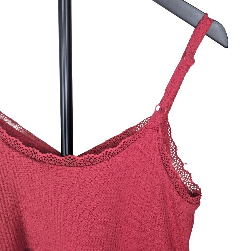 Torrid Women' Red Babydoll Cami Waffle Knit Lace Adjustable Straps 00 10/12 - Picture 5 of 7